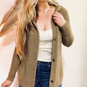 Anthropologie Hooded Knit Cardigan